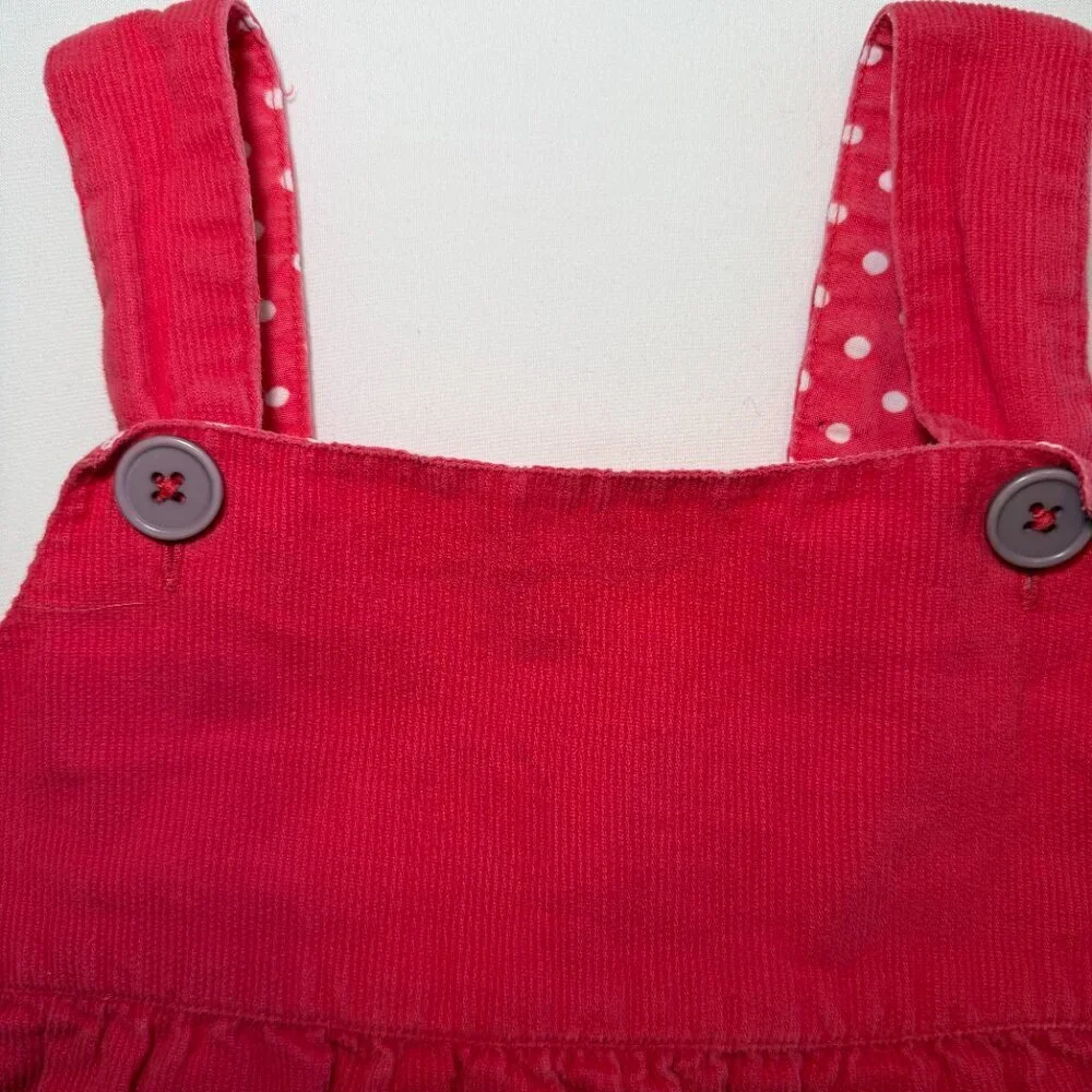 BABY BODEN Pink Corduroy Pinafore Partridge Pear Tree Dress 3-4 Toddler
